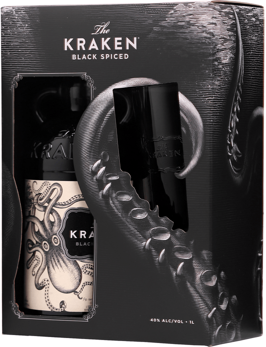 Kraken Black Spiced Rum + glass
