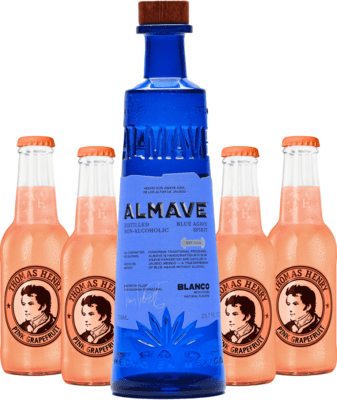 Bundle Almave Blanco Non-Alcoholic Blue Agave Spirit + 4x Thomas Henry Grapefruit