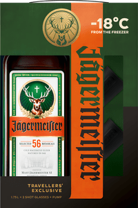 Jägermeister 1,75l + 2 poháre + pumpa