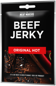 The Meat Makers Beef Jerky Original Hot 25g