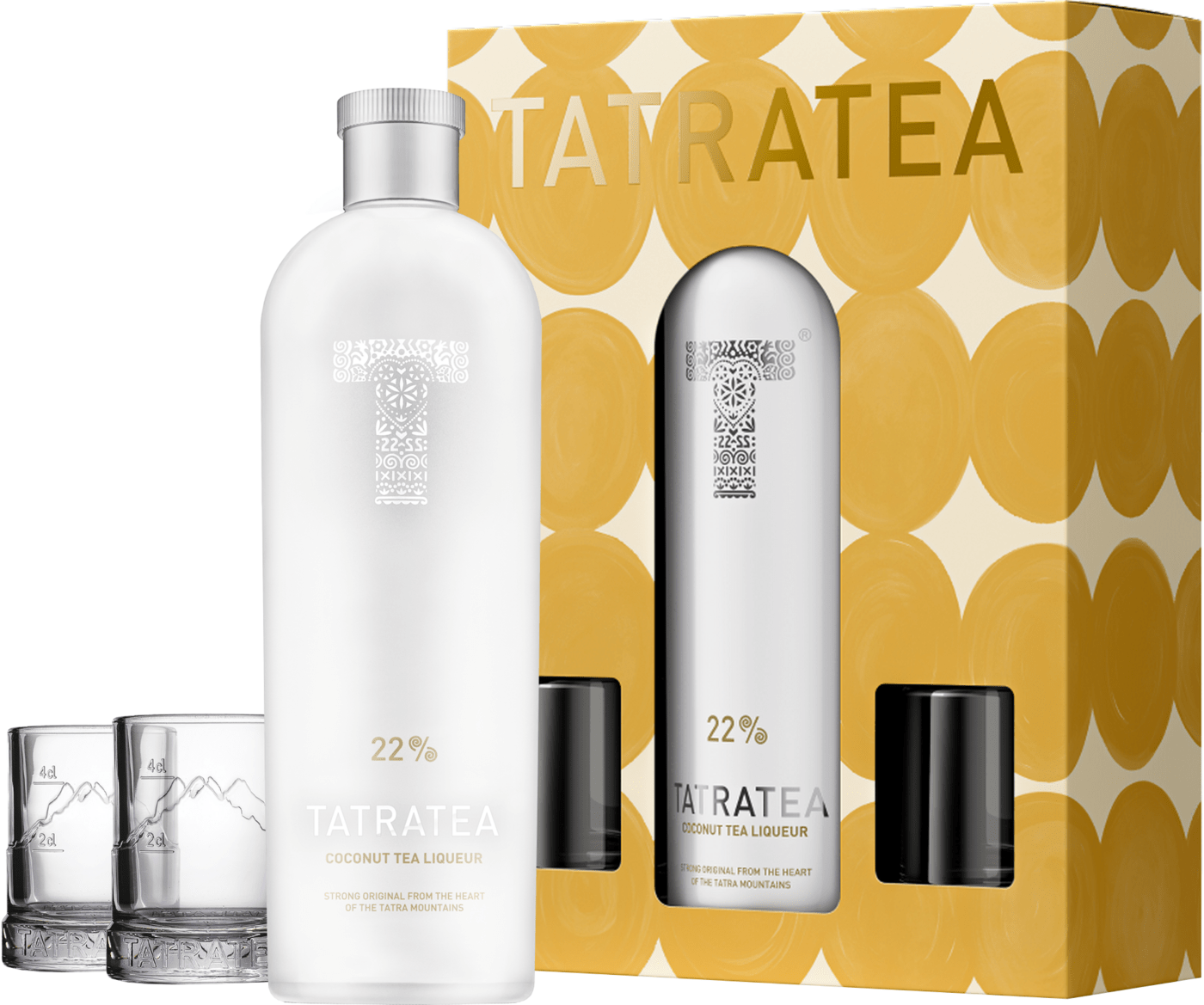 Tatratea Roz Tatratea Coconut 2025 with 2 glasses - Exotic Liqueurs | Bondston