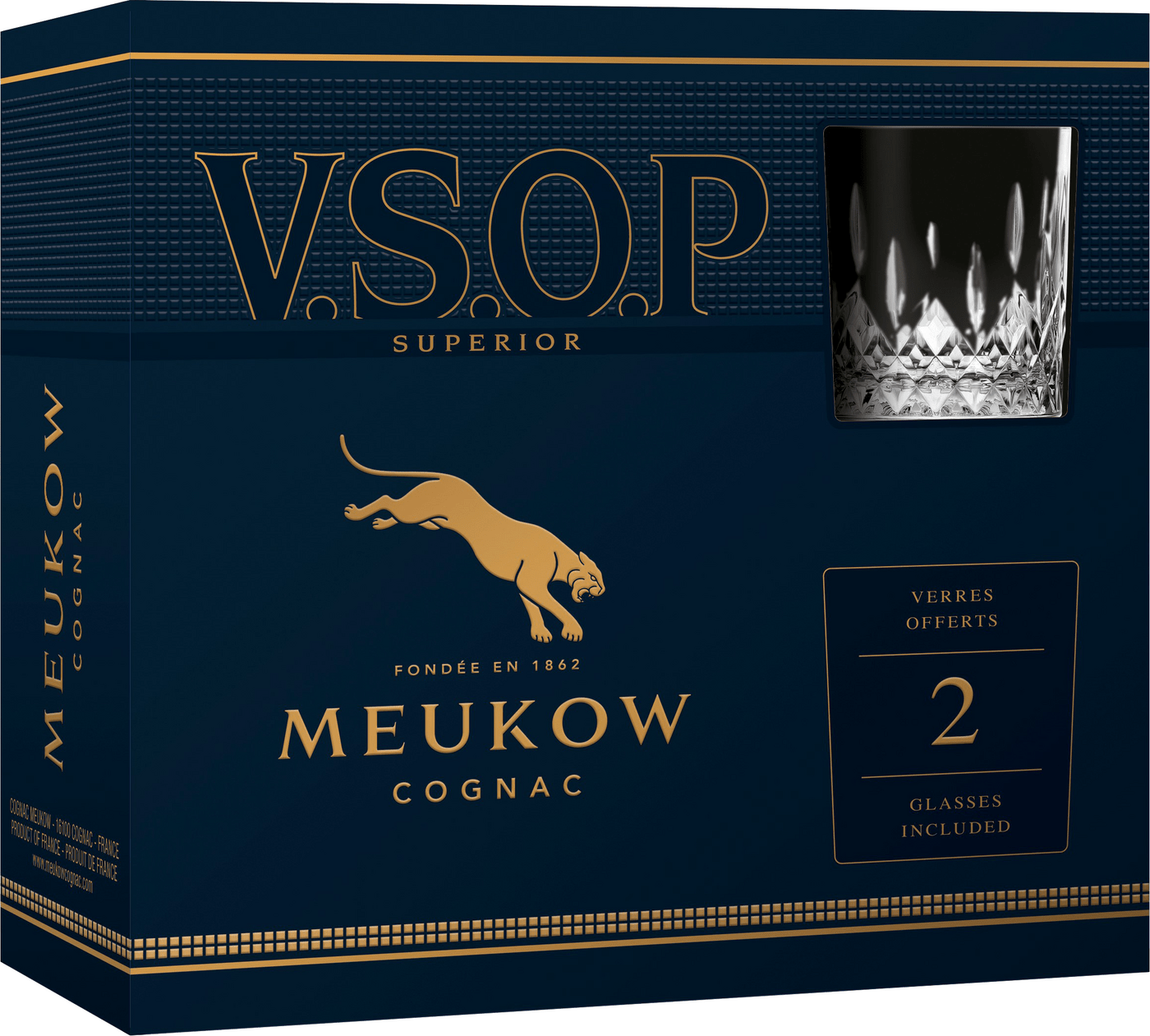 Meukow VSOP Superior + 2 glasses - Gift packs | Bondston