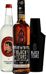 Set Black Tears Dry Spiced Rum + Thomas Henry Ginger Beer 0,75l + darček shaker